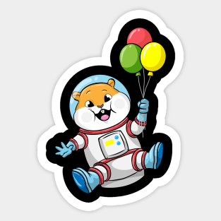 Hamster as Astronaut with Balloons Sticker